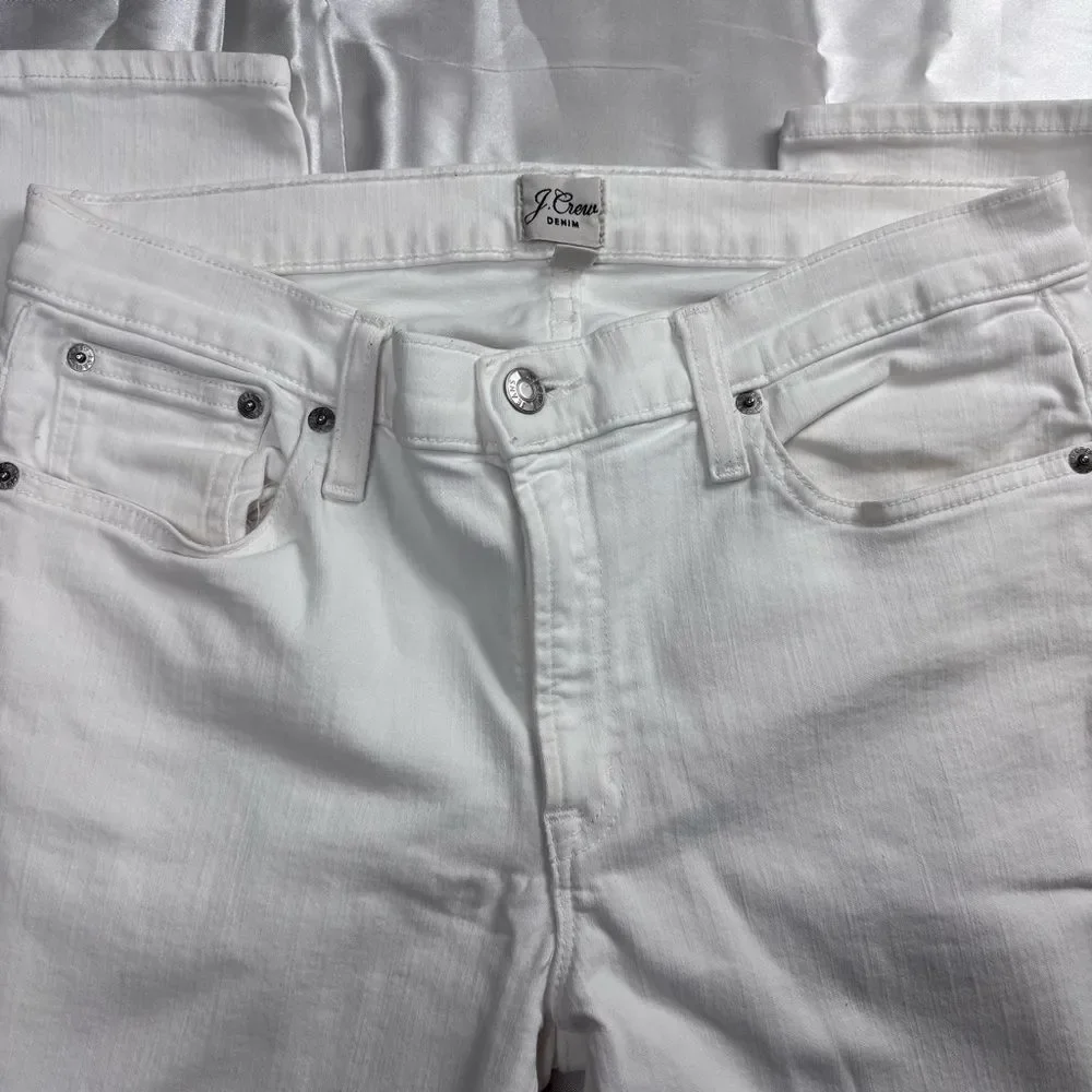 J. Crew Women’s Slim White Jeans. Size 30. Cool Look!  Nice Condition!